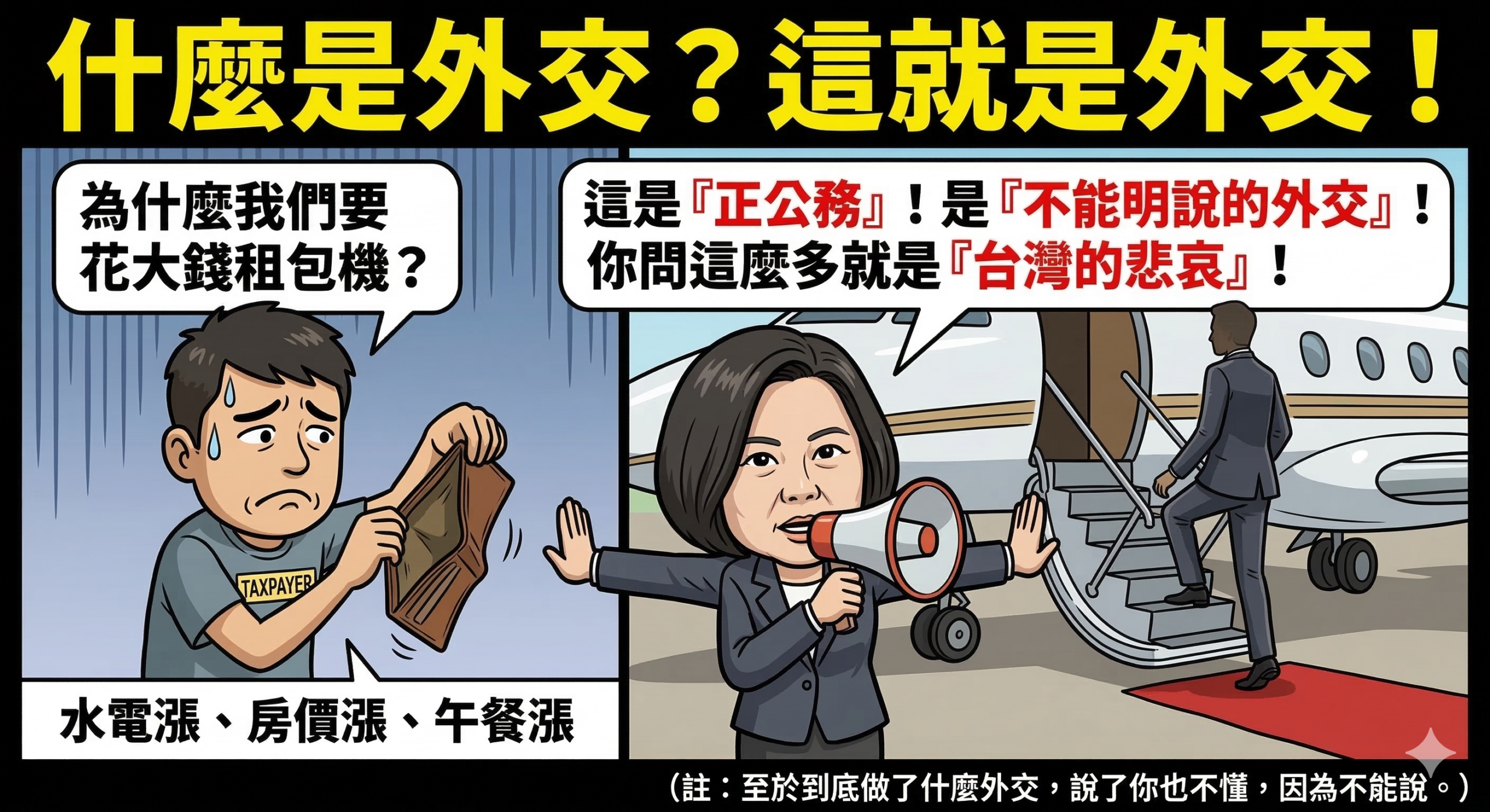 【外交藝術家】包機不能說的秘密：原來我們是在用「公費」編織「國王的外交新衣」？